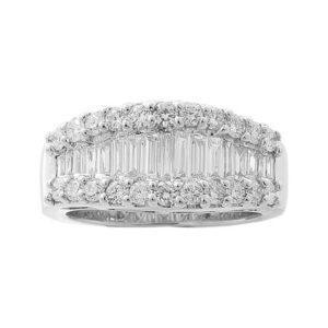 CHANNEL SET BAGUETTE DIAMONDS BORDERED BY ROUND CLAW SET DIAMONDS #1518