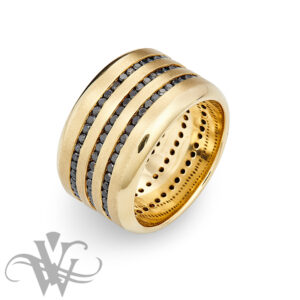 F58 RING WITH BLACK DIAMONDS CHANNEL SET #1377