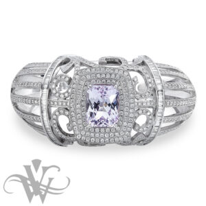 KUNZITE AND DIAMOND BANGLE #B721