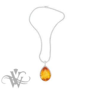 CITRINE AND DIAMOND PENDANT #P1070