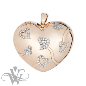 ROSE GOLD HEART PENDANT WITH DIAMONDS #P1157