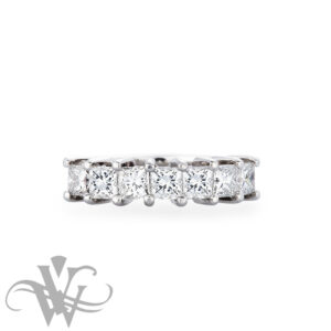 ETERNITY BAND CLAW SET WITH PRINCESS CUT DIAMONDS #3418