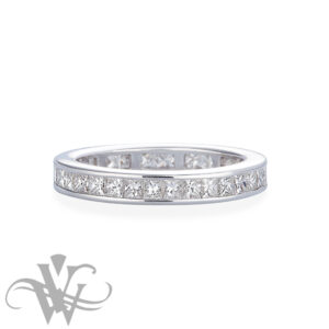 FULL ETERNITY BAND CHANNEL SET WITH PRINCESS CUT DIAMONDS #879