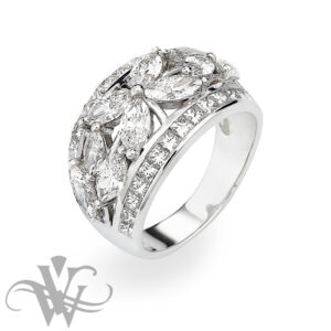 DIAMOND BUTTERFLY DOMED RING #3138