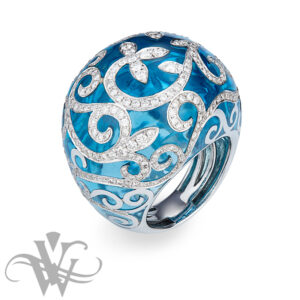 CERAMIC AND DIAMOND RING #2858