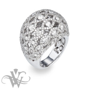 DOMED DIAMOND CUT OUT RING #2853