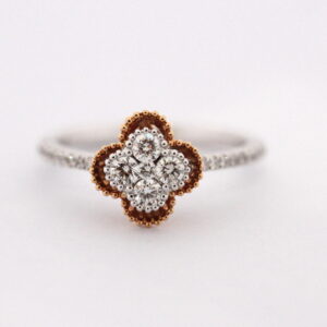ROSE AND WHITE GOLD DIAMOND RING #3977