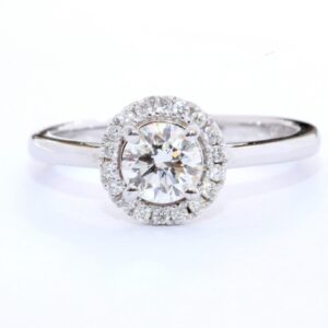 18CT WHITE GOLD DIAMOND HALO RING #3914