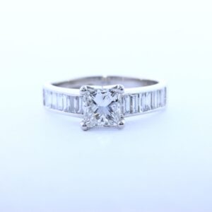 PRINCESS CUT DIAMOND WITH CHANNEL SET BAGUETTE DIAMONDS #8009
