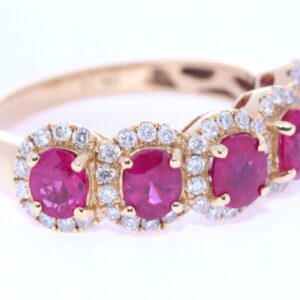 ROSE GOLD RING WITH RUBIES AND DIAMONDS #3346