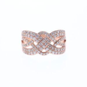 18CT ROSE GOLD RING WITH DIAMONDS #8807