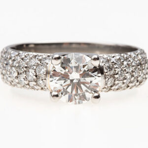 LUMIERE RING WITH FULL PAVE SET DIAMOND BAND #3859