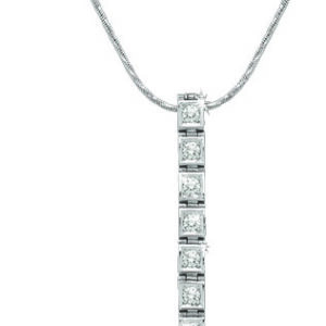 WHITE GOLD ETERNAL PENDANT WITH 8 DIAMONDS #1606