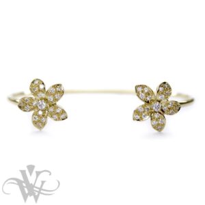 DIAMOND FRANGIPANI TORQUE BANGLE #B961